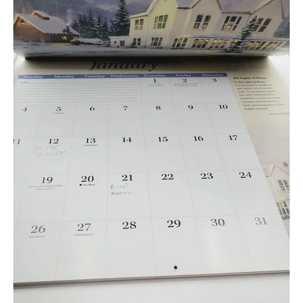Thomas Kinkade Welcome Home 2015 Collectors Edition Wall Calendar 12x13.5 Inches